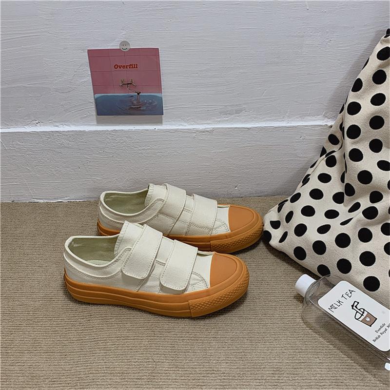 Модные новые студенческие парусиновые туфли белые дикие повседневные туфли на плоской — фото 8