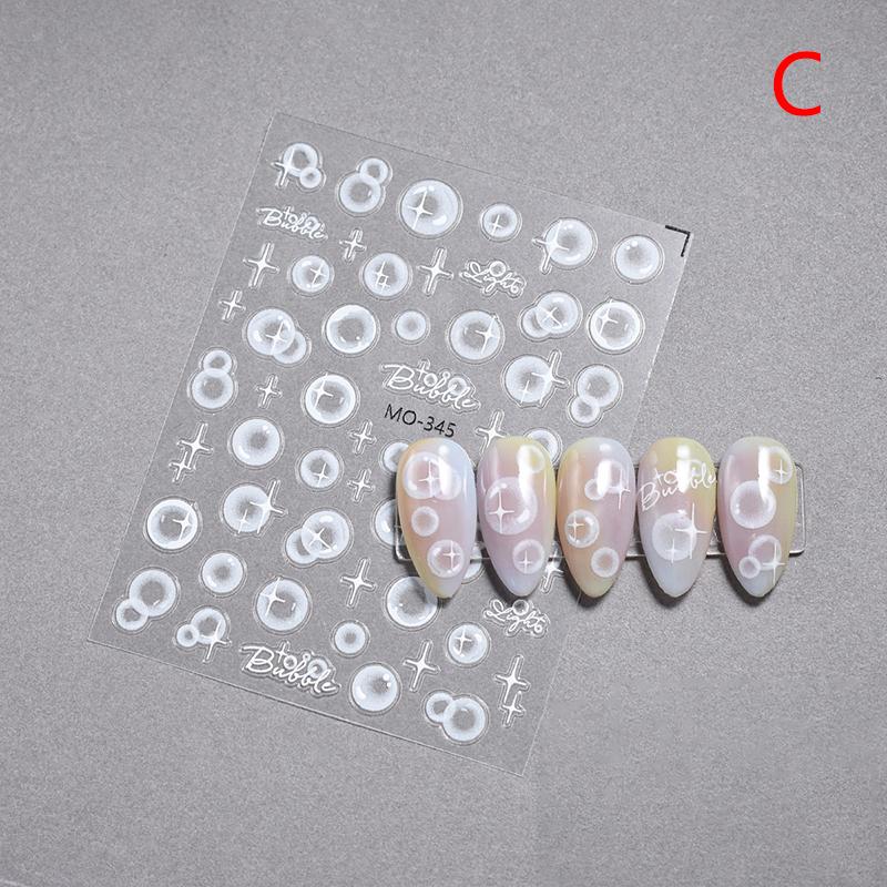 3D Transparent Bubble Nail Art Stickers Nail Decals Self-Adhesive Water Bubble Manicure Slider Diy Nail Decoration Salon Gift