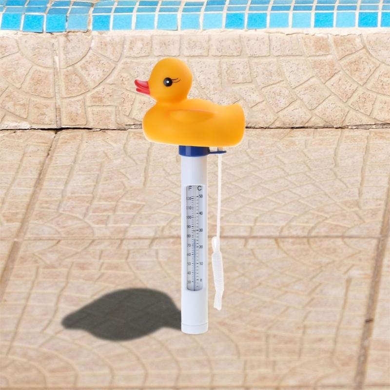 Cartoon Duck Floating Pool Dispenser Thermometer Kit Portable Pools Cleaning for Indoor Outdoor Garden Pools Cleaning