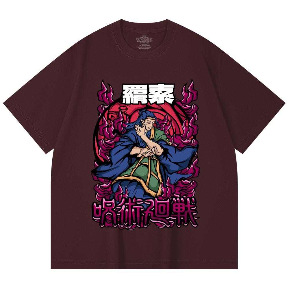 

230 Gsm 100% Cotton Jujutsu Kaisen V51 Geto Print Unisex Heavy Cotton T Shirt 2XL