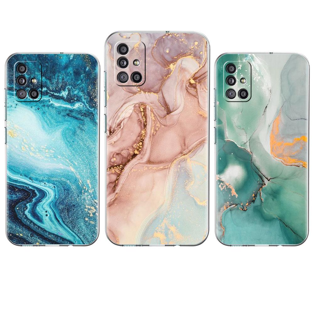 Marble Pattern Luxury Cool Clear Case For Samsung Galaxy A52 A12 A51 A32 A21s A71 A32 A22 A50 A70 A31 A72 5G Phone Cover