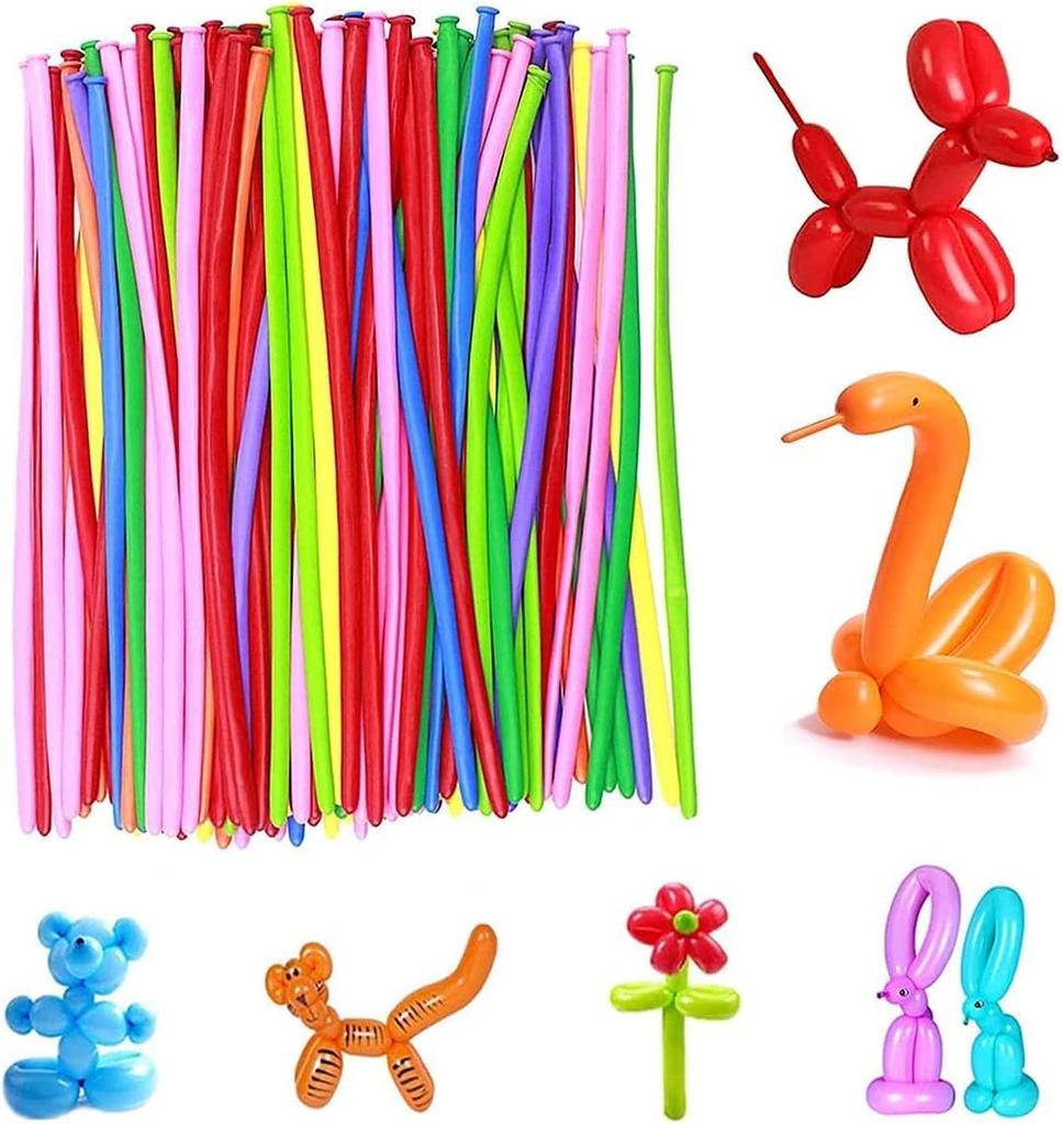 Modelling Balloons Kit, Animal Balloons, Multicoloured Balloons, Colourful Decoration for Weddings, Birthdays, Parties(100)