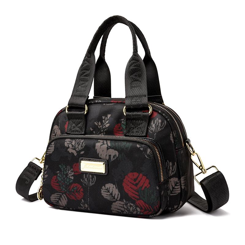 Oxford Floraldrucke Wasserdichte Damen Mini Handtasche Damen Schultertasche Damen Rucksack Kleine Handy Geldbörse Geldbeutel für Mädchen