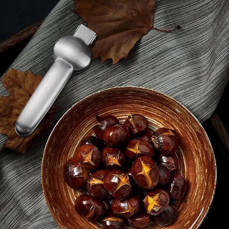 Stainless Steel Chestnut Opener Machine Quick Nut Cracker Sheller Walnut Pliers Clip Cutter Kitchen Tool