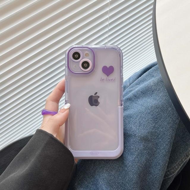 

Задняя крышка-подставка для Iphone 13 12 Pro Max 11 14 Promax Plus Purple Love Heart противоударный чехол для телефона Fundas Conque For iphone 14pro