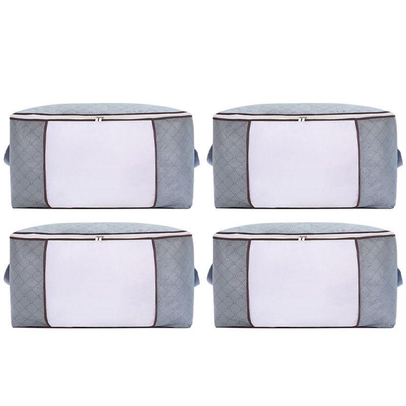1/2/3/4pc Foldable Bamboo Charcoal Quilt Storage Bag Clothes Sweater Blanket Organizer Box Storage Bag Household Organizations