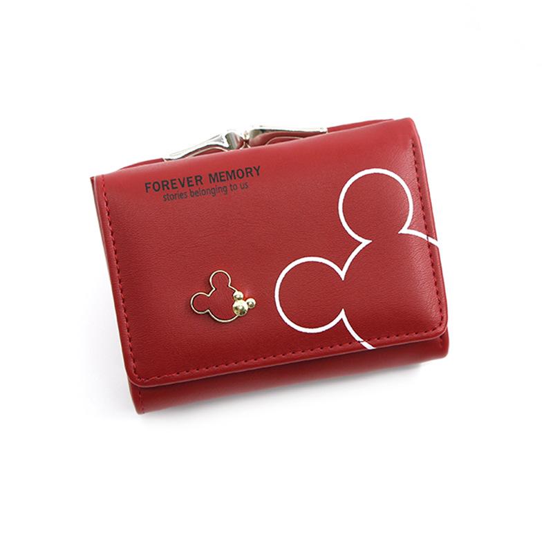

Women s Cute Korean Style Tri-Fold Wallet & Coin Purse красный
