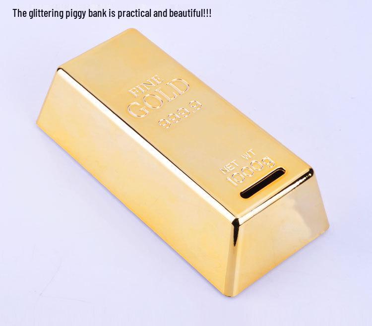 BRICS Large Gold-Plated Piggy Bank Simulation Bar