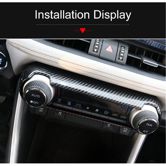 Cartrims Star Car Center Console Air Condition A/C Switch Button Cover Trim Carbon Fiber Grain for Toyota RAV4 RAV 4 XA50 2019 2020 2021 2022 2023