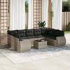 VidaXL Garden Lounge Set with Cushions 10 Pcs, Patio Sofas, Patio Furniture Set, Outdoor Furniture, Grey 3254149