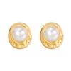 Real Gold Electroplated Earplugs, Pearl Water Drop Earrings, Court Style, Pearl Flowers, Vintage High-End Sense Yiwu Accessories, Earrings