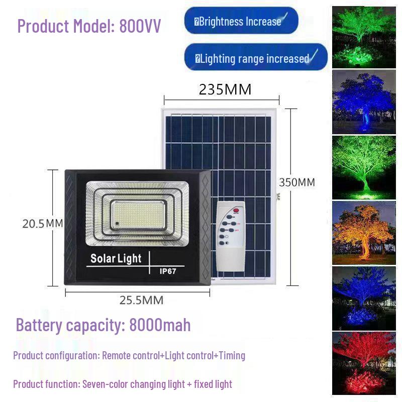 Cross-border RGB Seven-Color Outdoor Solar Landscape Lights for Park, Hotel, and Villa.