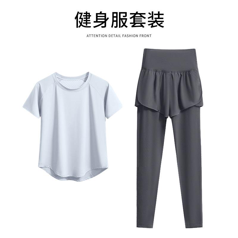 Tennis suit women's short-sleeved training clothes outdoor running quick-drying clothes thin badminton T-shirt fitness clothes