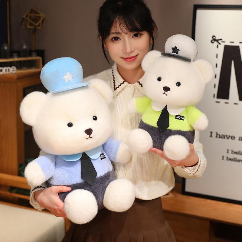 Cartoon Cute Police Bear Doll Plush Toy Traffic Police Bear Hug Bear Doll Doll