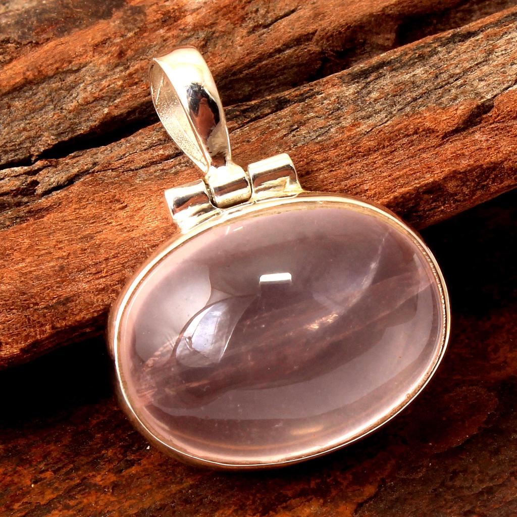 Rose Quartz Pendant, Handmade Pendant, 925 Silver Silver, Silver Jewelry, Statement Jewelry