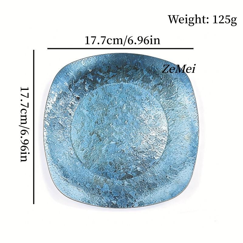 Pure Titanium Square Silver-Gray Grilled Platter,Heat-Resistant Home Fruit Plate Dinner Dishes Grill Tray Tableware,Kitchenware