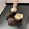 Winter Klobige Plateau Damen Pelz Schneestiefel Warmhalten Dicke Sohle Warme Kurze Stiefeletten Schuhe Zapatos Mujer