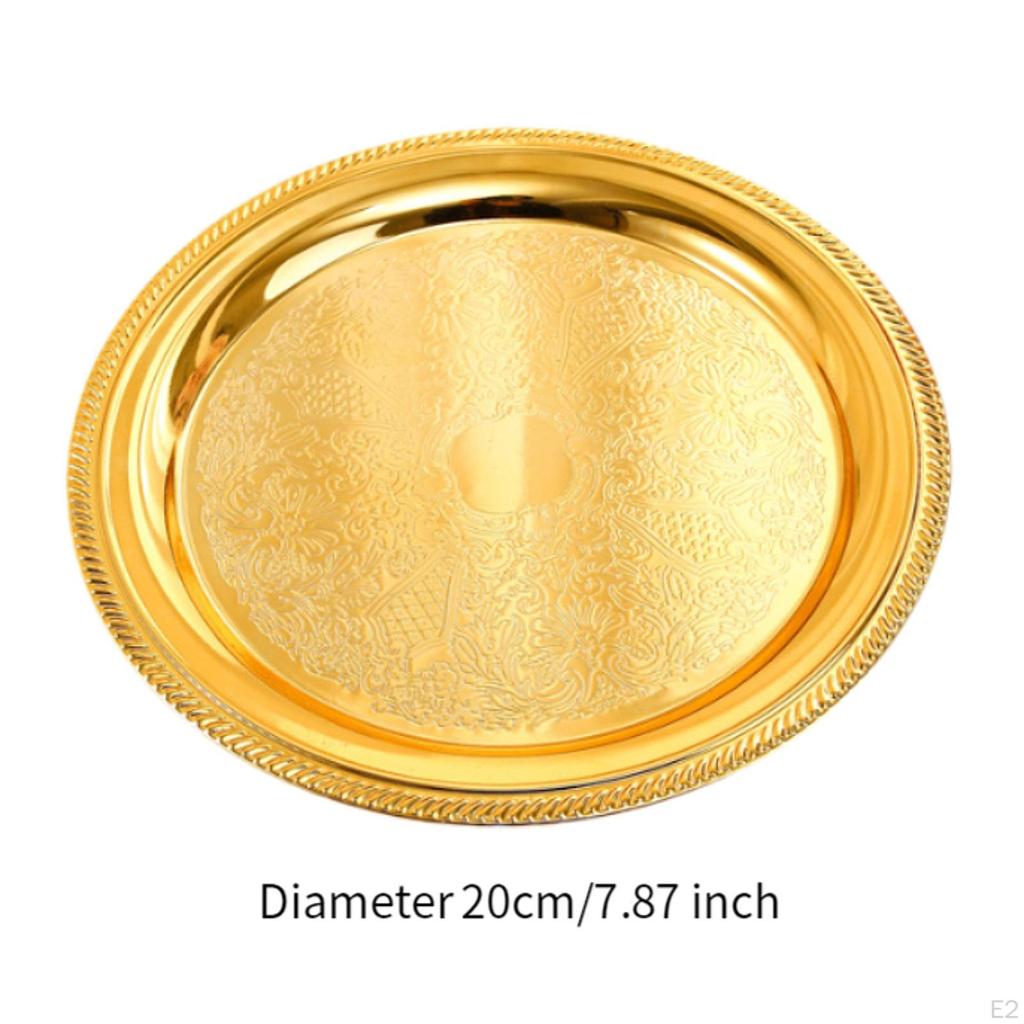 Aluminum Alloy Dinner Plate Salad Round 20cm Stackable Serving Storage Tray for Kitchen