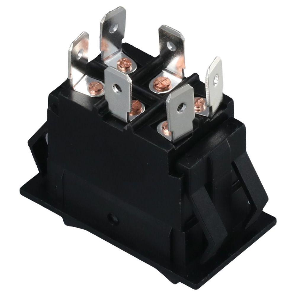 (ON)-Off-(ON) Momentary Car Type Switch Reverse Polarity 6 Pin Rocker Switch 12V 20A for KCD2-7-223/Trailer Motor/RV/Car