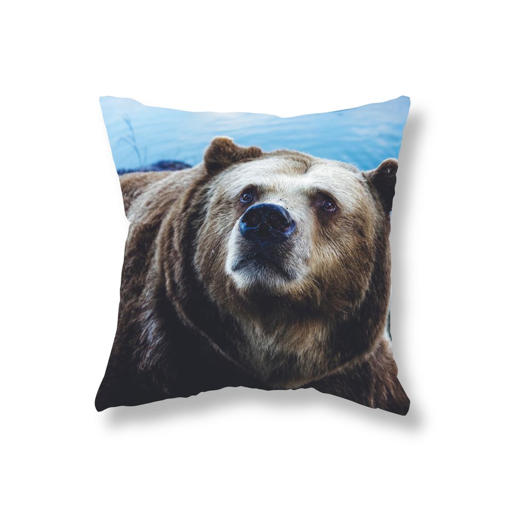 Cute Big Bear Pillowcase Animal Pillowcase Sofa Decoration Office Game Chair Cushion Cover Room Bedside Home Decoration