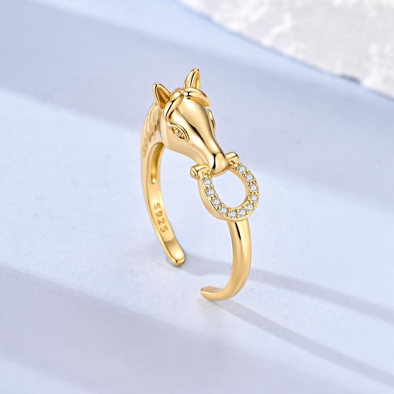 Original 925 Silver Adjustable Rings Eyes Clover Cat Dog Classic Design Ring High Quality Ladies Jewelry For Vacation