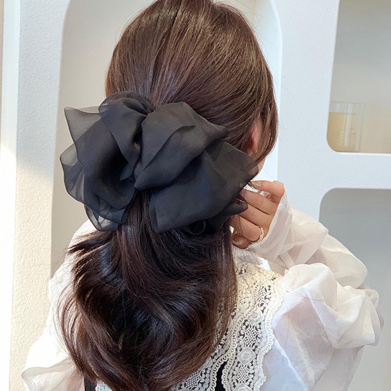 New Fashion Bow Hair Clip Women Elegant Solid Bowknot 3-Layer Satin Hairpin Barrettes Girls Ponytail Clip Hair Accessories