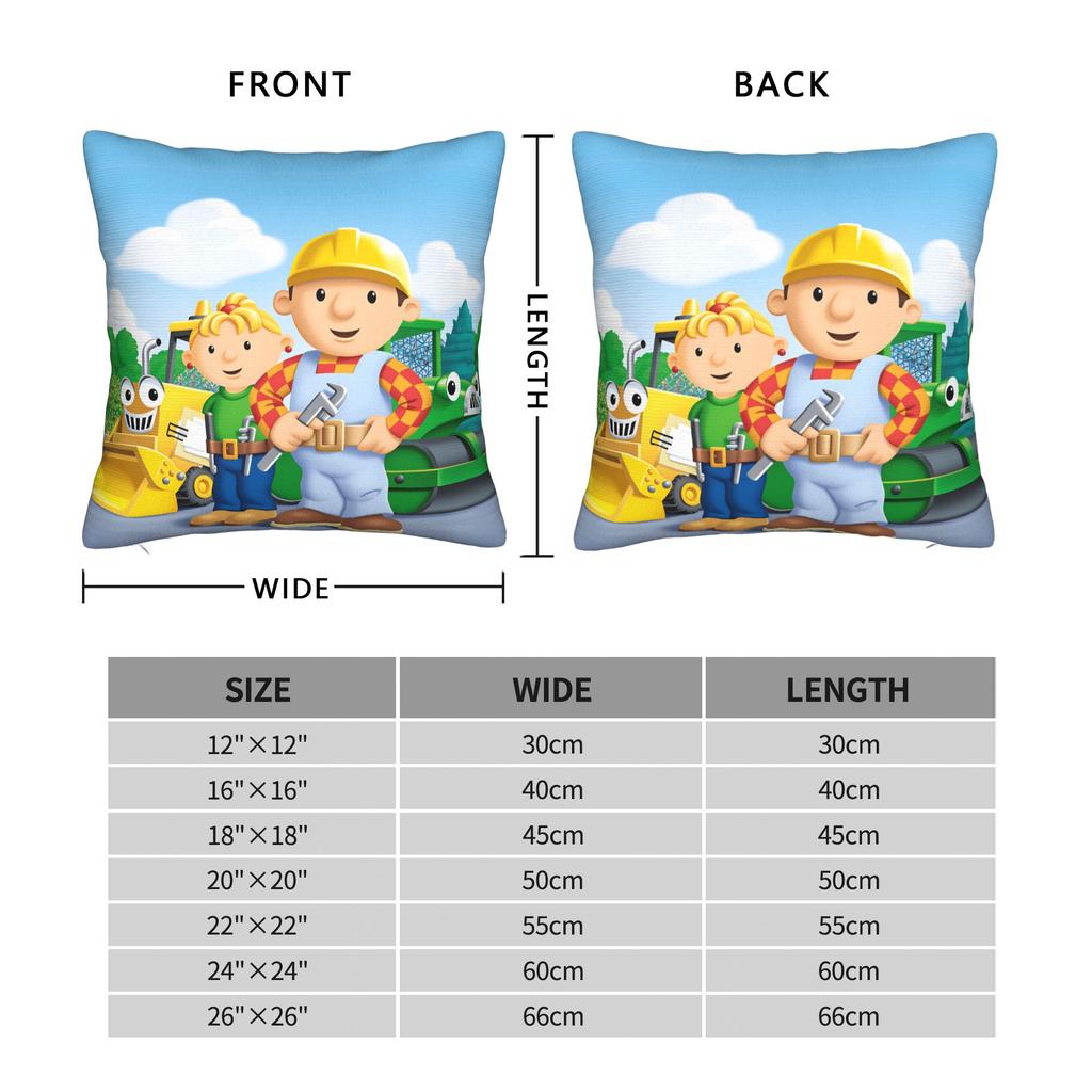 Cartoon B-Bob B-Builder Pillow Case Custom Pillow Cover For Living Room Sofa Fashion Pillowcases