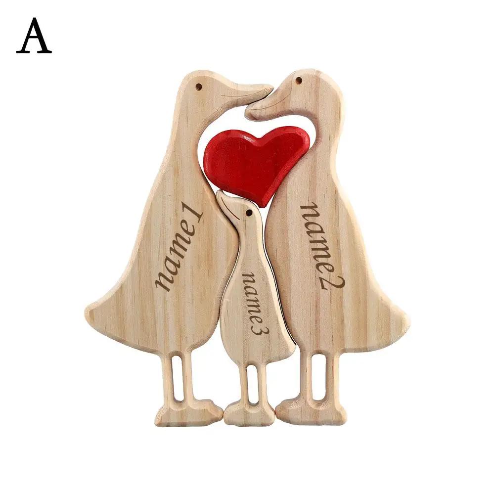 

Personalized Duck Family Theme Wooden Art Puzzle 2025 Free Engraving Wooden Desktop Decorations Customized Gifts for Mom Da M5A5