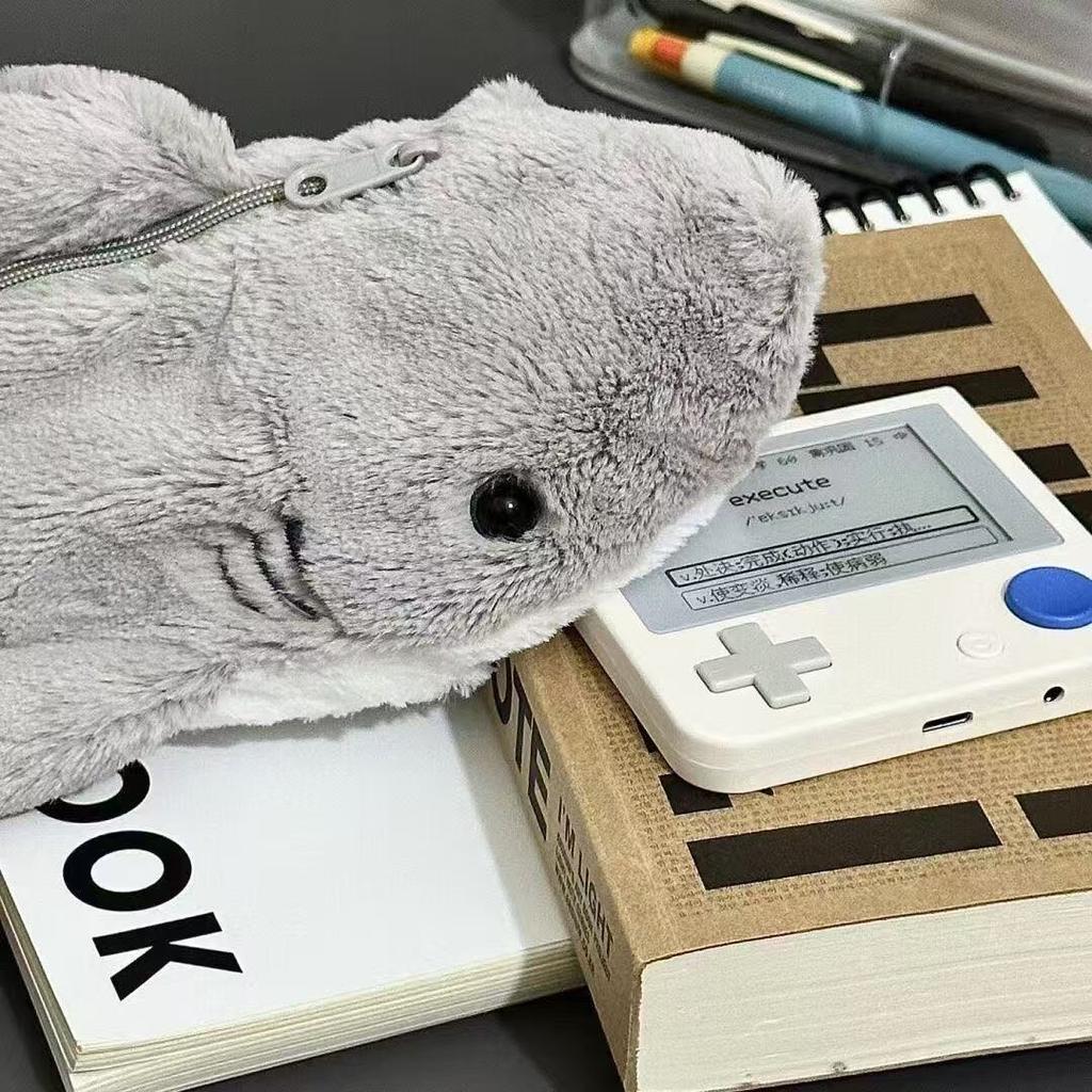 1 Pcs Cute Plush Shark Pencil Case Student Stationery Cute Plush Shark Organizer Pencil Pouch Stationery School Supplies