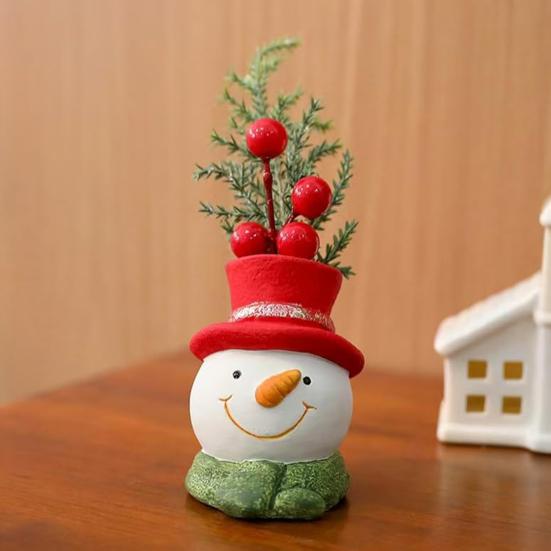 Decorative Christmas Character Sculpture Santa Claus Gnome Bear Design Tabletop Sculpture Christmas Party Decor