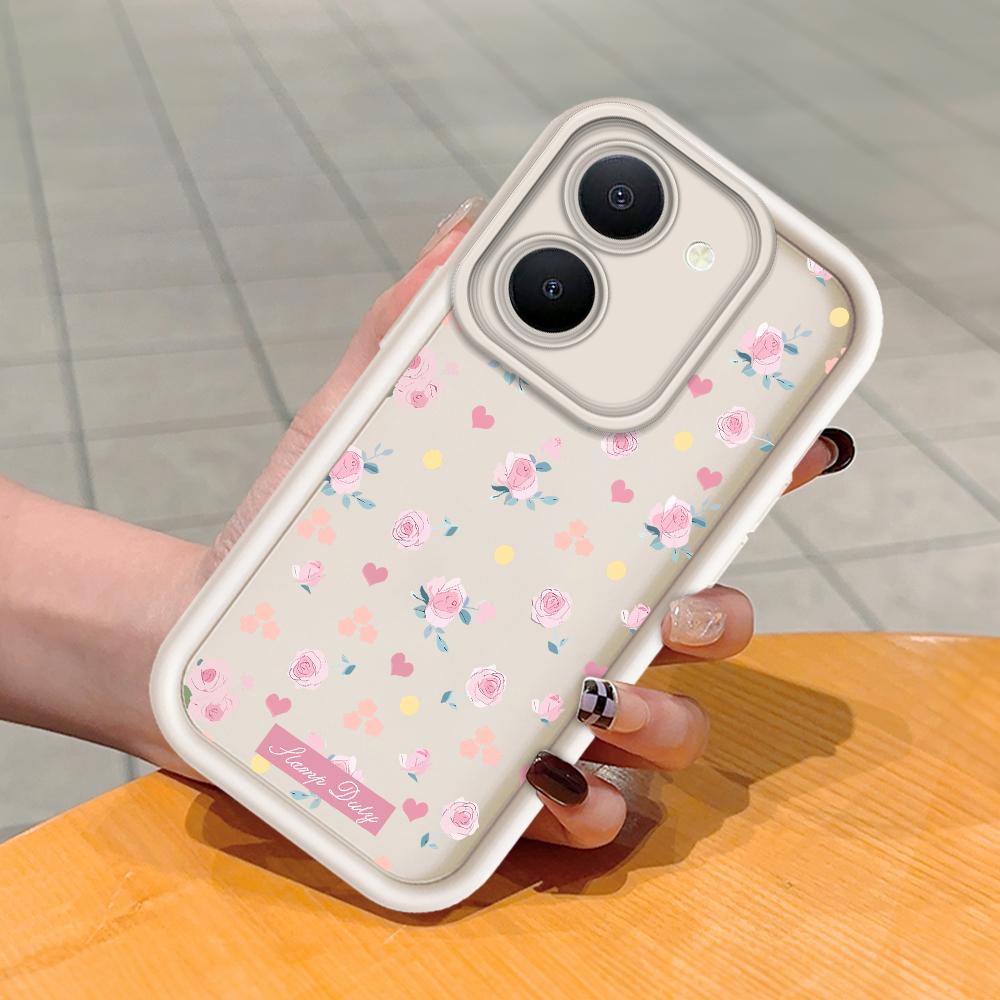 Soft Silicone Square Ladder Printing Pattern Phone Casing Full Cover Camera Shockproof Protection Rubber Case for Vivo