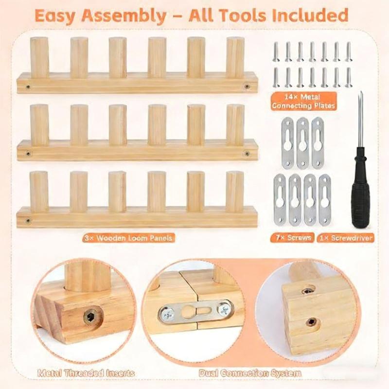 Wood Knitting Machine Knitting For Adult Beginner Weaving Blankets Bedspreads Shawls Sweaters and Yarn Craft Project