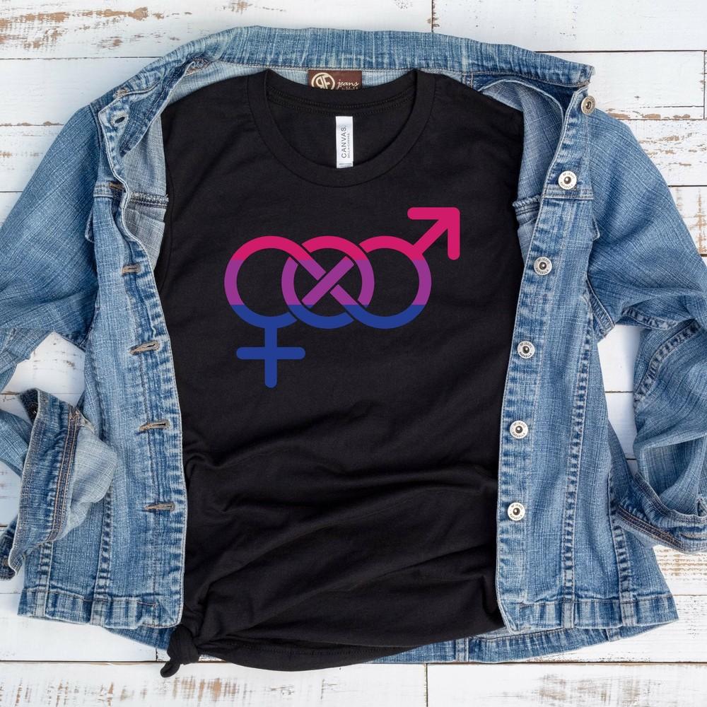 

Bi Symbol, Bi Flag Rainbow LGBT, Gay Pride Unisex Shirt L