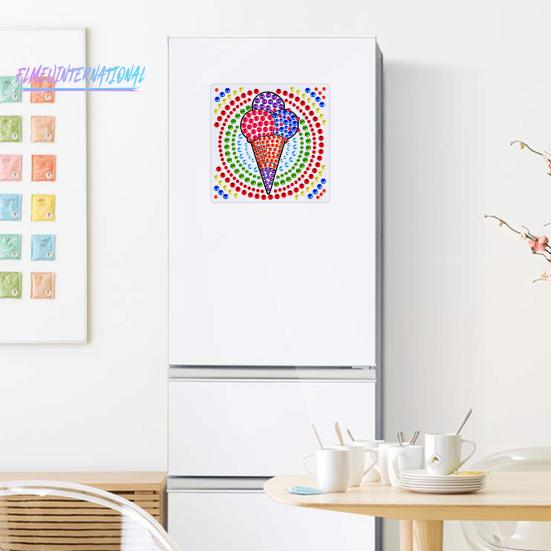 1 Set Diamant-Malerei-Aufkleber, Kreativität, DIY, Eiscreme-Muster, Strass-Aufkleber-Set für Zuhause, Wanddekoration