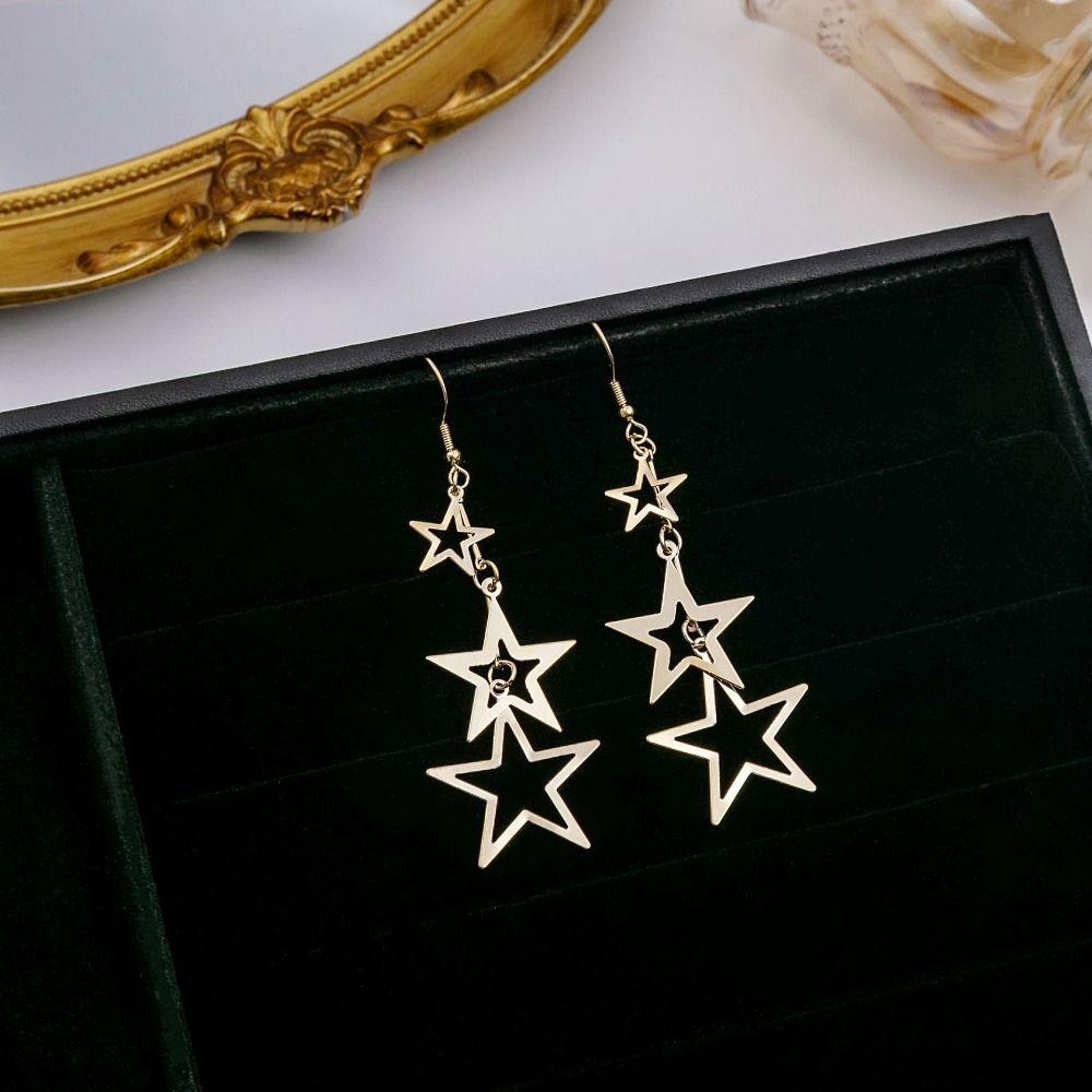 

Elegant Leaves Hollow Ear Studs Personality Long Tassel Earrings Women