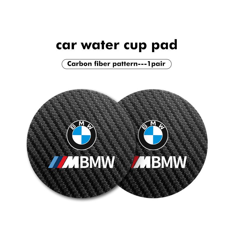 

2pcs Car Water Cup Mats Carbon Fiber Non-Slip Pad Universal For BMW M 1 3 4 5 6 7 Series M3 M6 F01 F02E34 E36 E70 F10 X6 X1