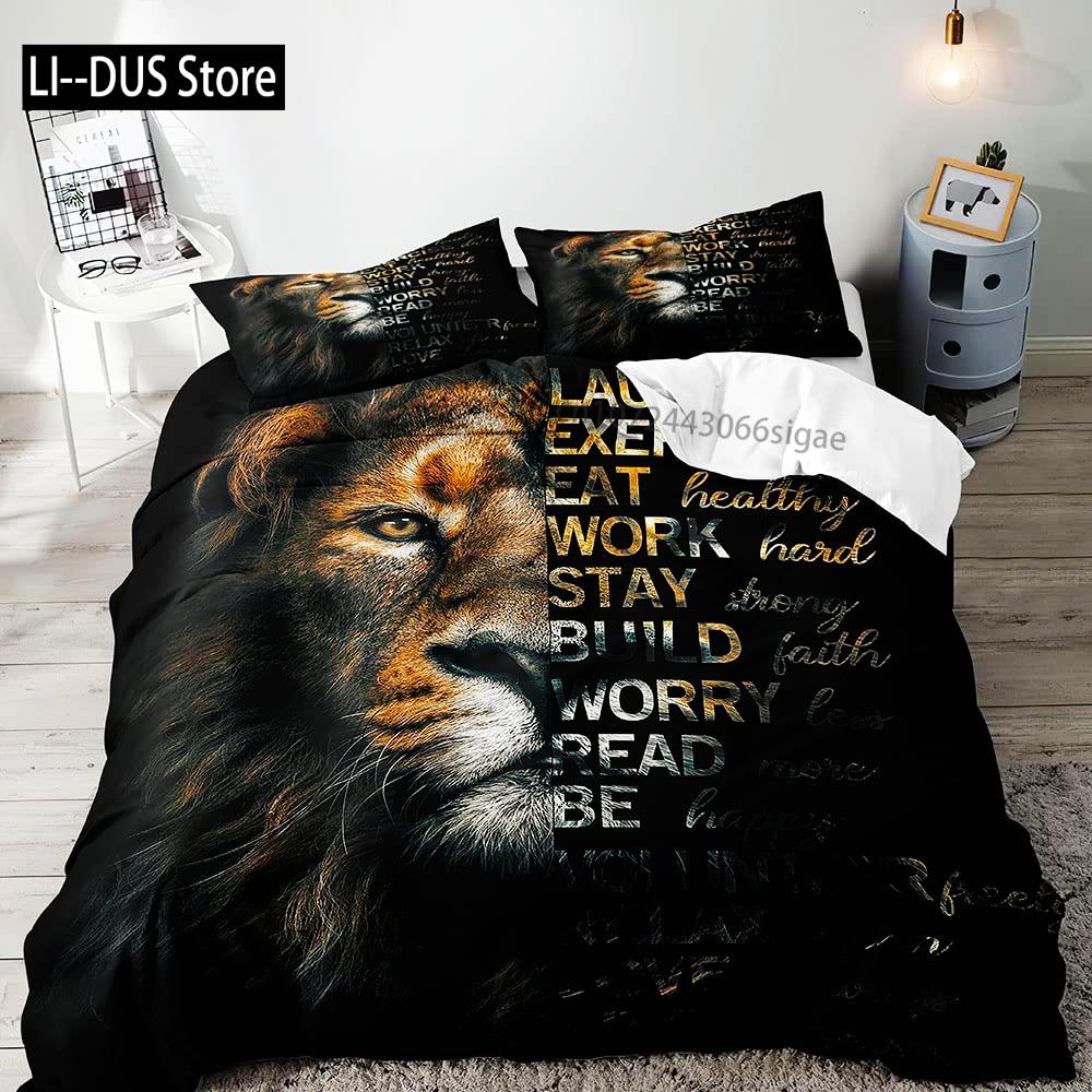 Tiger Bedding Set Duvet Cover Queen, Wildlife Animal Comforter Quilt Cover, Romantic Gifts for Him Men Boyfriend 2 Pillow Shams
