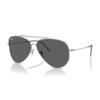 Ray-Ban Thin Leg Logo Lens Alloy Aviator Sunglasses Unisex Sunglasses Silver 0RBR0101S-003/GR