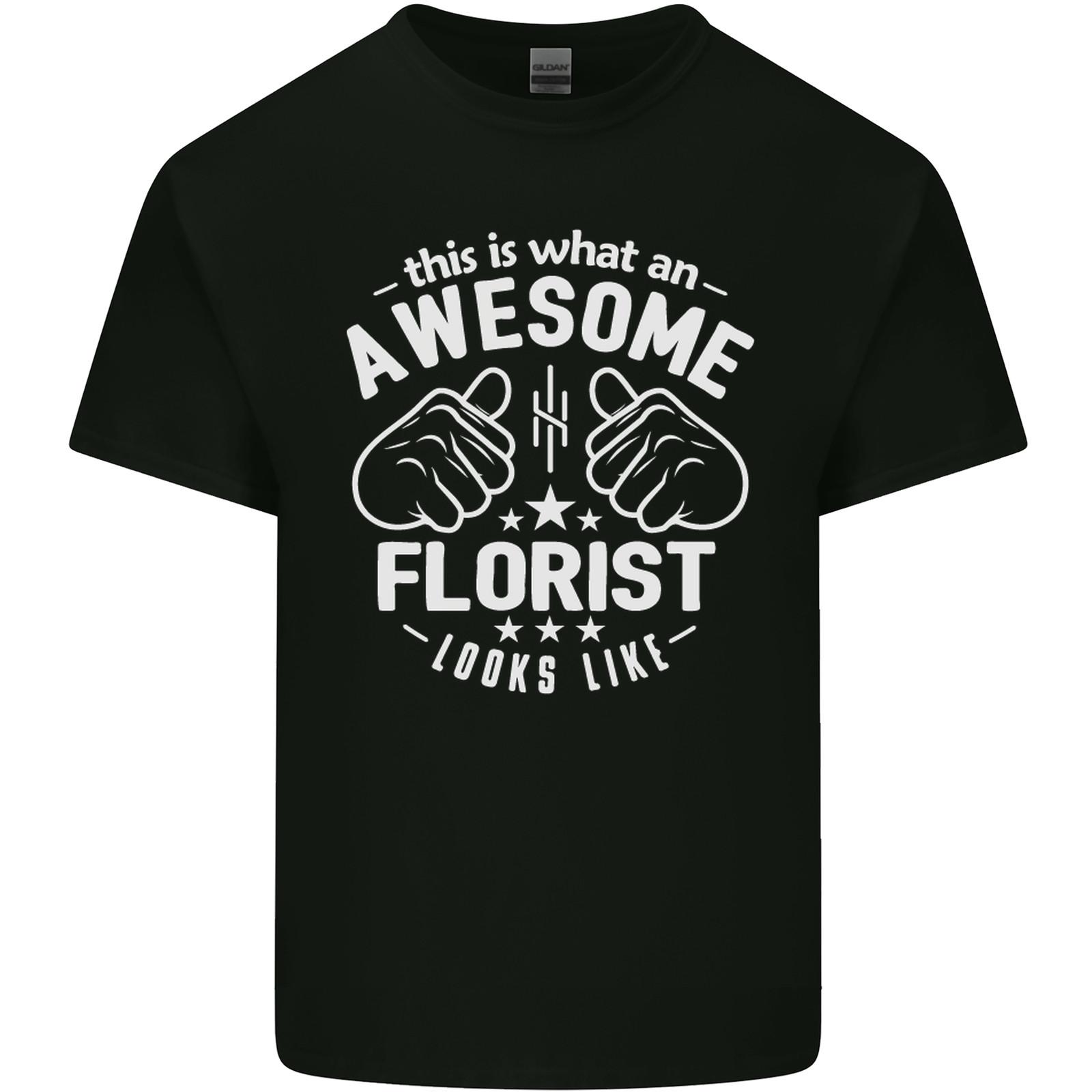 This Is What an Awesome Florist Looks Like Mens Light Cotton T-Shirt Mens Womens Tees Top L