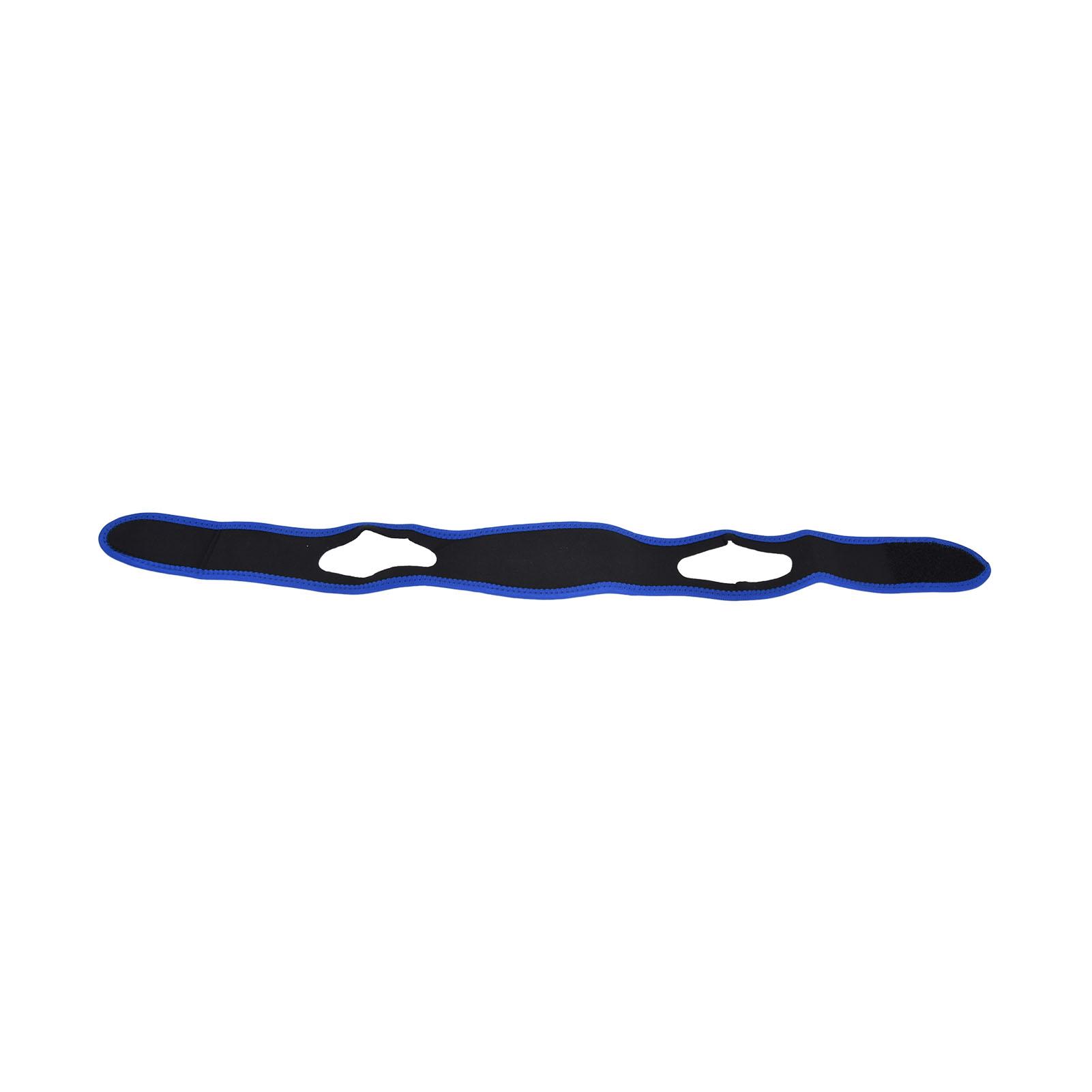 

Snoring Stop Belt Adjustable Chin Strap Breathable Nylon Snoring Head Band for Men WomenBlue Black