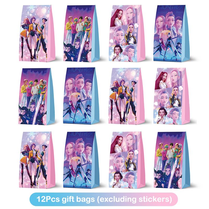 

Набор подарочных пакетов Kpop на тему «Истребители демонов», 12 шт., аниме, для детской вечеринки по случаю дня рождения, пакеты для упаковки печенья и конфет, принадлежности для хранения подарков A3