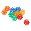 40Pcs 12 Sided Transparent Dice Waterproof 5 Colors Translucent Dice for Board Games and Teaching