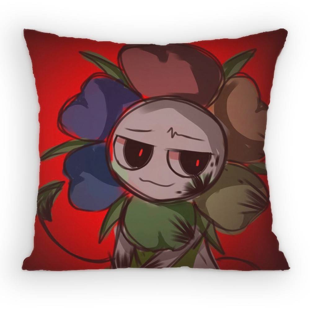 Horror Game Dandys World Pillow Case Antidustmite Pillowcase Invisible Zipper Silky Short Plush Sofa Cushion Cover