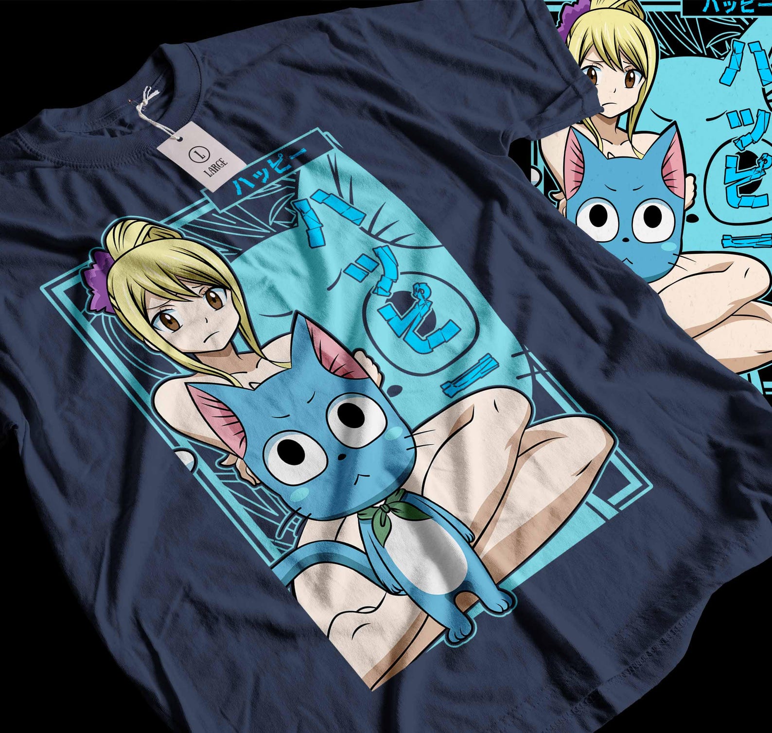 Fairy Tail Natsu Dragneel Shirt, Gray Fullbuster, Gajeel Redfox ,Fairy Tail Guild,Happy, Iron Dragon Slayer, Dragon Slayers, Anime T-Shirt 4XL