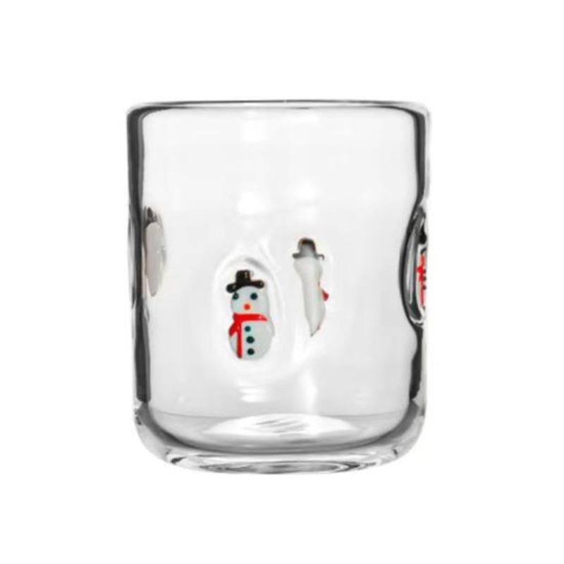 Weihnachtsikone Glas Feiertagsmotiv Stiellose Trinkgläser Texturdesign Glaswaren Weihnachten Erntedankfest Party