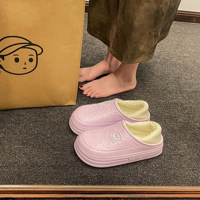 Cartoon new soft-soled cotton shoes winter velvet warm non-slip waterproof shoes thick-soled outdoor snow boots cotton shoes