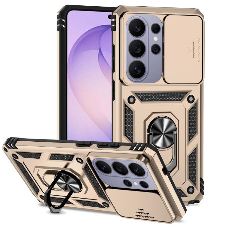 Sliding Camshield Ring Holder Magnetic Phone Case For Samsung Galaxy S26 5G, PC+TPU Military Grade Drop Protection Heat Dissipation Protective Cover