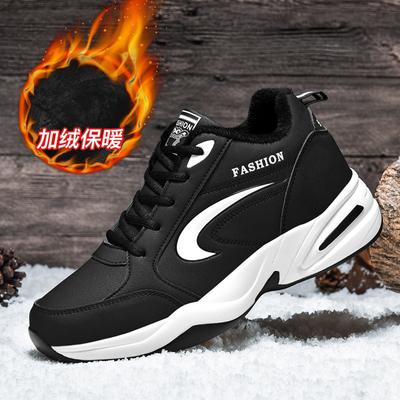 Men's Autumn and Winter Warm Cotton Shoes Fashionable Sports Casual Shoes Slippery Heightening Lightweight Trendy Running Shoes