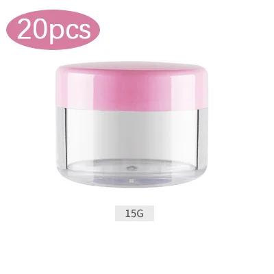 3/5/10/15/20g Cosmetic Jars 20/35pcs Black Small Plastic Makeup Pot Jar Pink Refillable Transparent Sample Bottles for Lip Blam