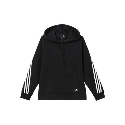 Colorblock Stripe Sporty Hooded Jacket Women Jackets Black H57287